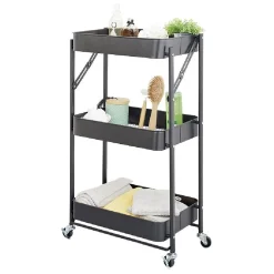 Desserte multi-usage pliable métal noir^Gifi Best