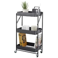 Desserte multi-usage pliable métal noir^Gifi Best