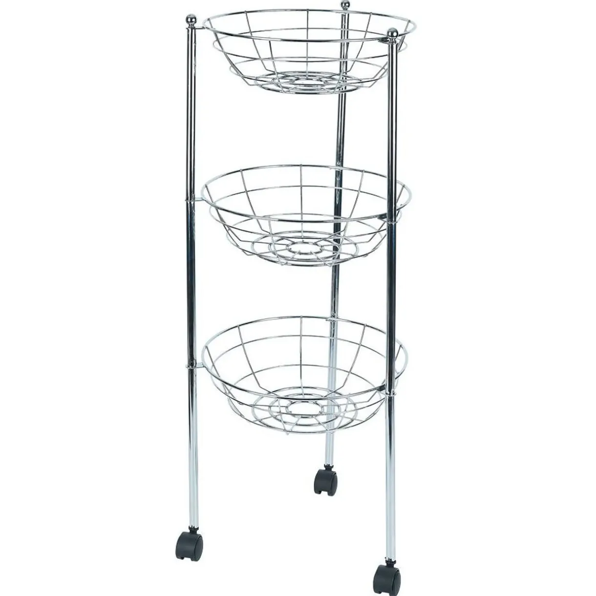 Desserte ovale 3 paniers inox H.70,5cm^Gifi Discount