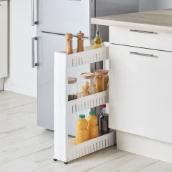 Desserte resserre cuisine étroite sur roulettes 3 niveaux^Gifi Discount