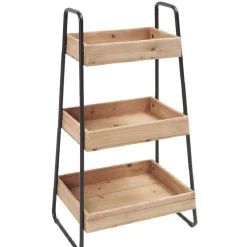 Desserte vintage 3 niveaux noir naturel^Gifi Best