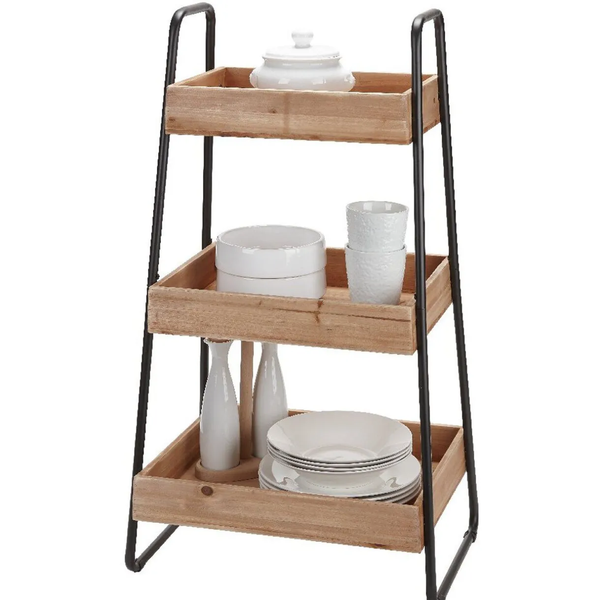 Desserte vintage 3 niveaux noir naturel^Gifi Best
