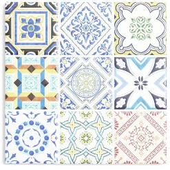 Dessous de plat carré céramique design carreau de ciment 15,2x15,2cm^Gifi Online