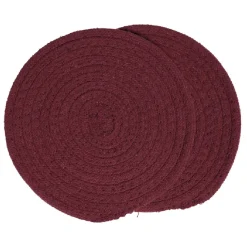 Dessous de plat rond coton rouge vert ou bleu x2^Gifi