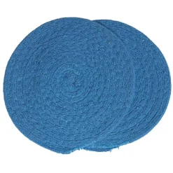 Dessous de plat rond coton rouge vert ou bleu x2^Gifi