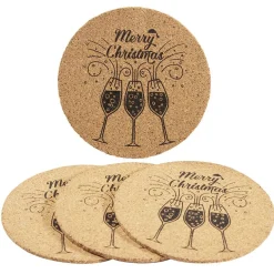 Dessous de verre liège design Noël inscription Merry Christmas x4^Gifi Hot