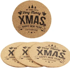 Dessous de verre liège design Noël inscription Merry Christmas x4^Gifi Hot