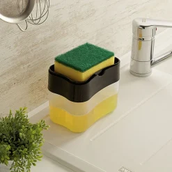 Best Gifi Distributeur à savon liquide vaisselle 385 ml et éponge