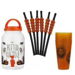 Distributeur boisson avec gobelets et pailles déco Halloween^Gifi New