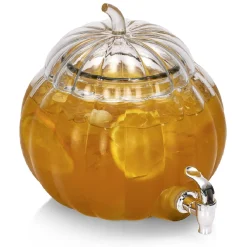 Distributeur de boisson forme citrouille en verre transparent 6 L^Gifi