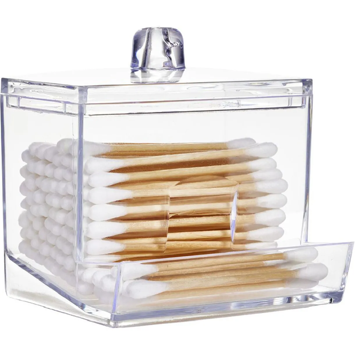 Best Gifi Distributeur de coton-tiges transparent