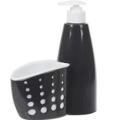 Nettoyage Et Entretien|Gifi Distributeur de liquide vaisselle avec compartiment à éponge noir