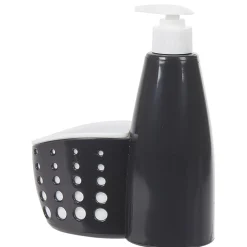 Nettoyage Et Entretien|Gifi Distributeur de liquide vaisselle avec compartiment à éponge noir