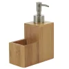 Nettoyage Et Entretien|Gifi Distributeur de liquide vaisselle en bois avec compartiment à éponge