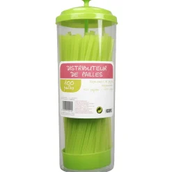 Distributeur de pailles vertes^Gifi
