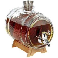 Distributeur de rhum avec socle en bois 1,5 L^Gifi Outlet