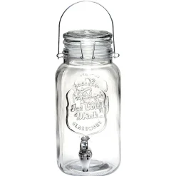 Distributeur forme bocal en verre transparent cont. 3,8 L^Gifi