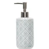 Hot Gifi Distributeur savon céramique design rosace blanc bleu