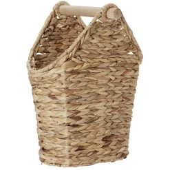 Clearance Gifi Dérouleur papier WC bois avec panière imitation osier tressé