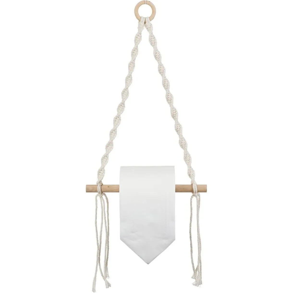 Gifi Dérouleur papier WC macramé 20xH54cm