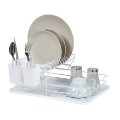 Egouttoir blanc métal avec plateau plastique^Gifi Outlet
