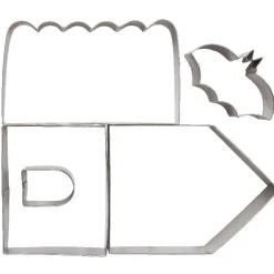 Emporte pièces maison hantée Halloween chauve souris x4^Gifi Outlet