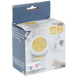 Entretien Du Linge|Gifi Enrouleur corde à linge rétractable 8 m jaune et blanc