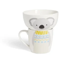 Ensemble bol et mug en porcelaine motif enfant motif koala H15cm^Gifi Online