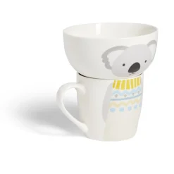 Ensemble bol et mug en porcelaine motif enfant motif koala H15cm^Gifi Online