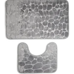 Clearance Gifi Ensemble tapis de bain et contour WC à mémoire de forme beige ou gris