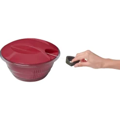 Essoreuse à salade 4 en 1 transparente et rouge^Gifi Clearance