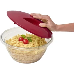 Essoreuse à salade 4 en 1 transparente et rouge^Gifi Clearance