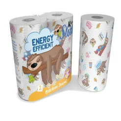 Nettoyage Et Entretien|Gifi Essuie-tout x2 rouleaux motif paresseux 70 feuilles