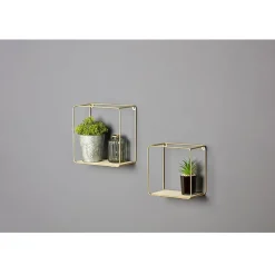 Rangement|Gifi Etagère carré doré x2