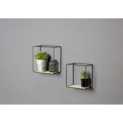 Rangement|Gifi Etagère carré noir x2