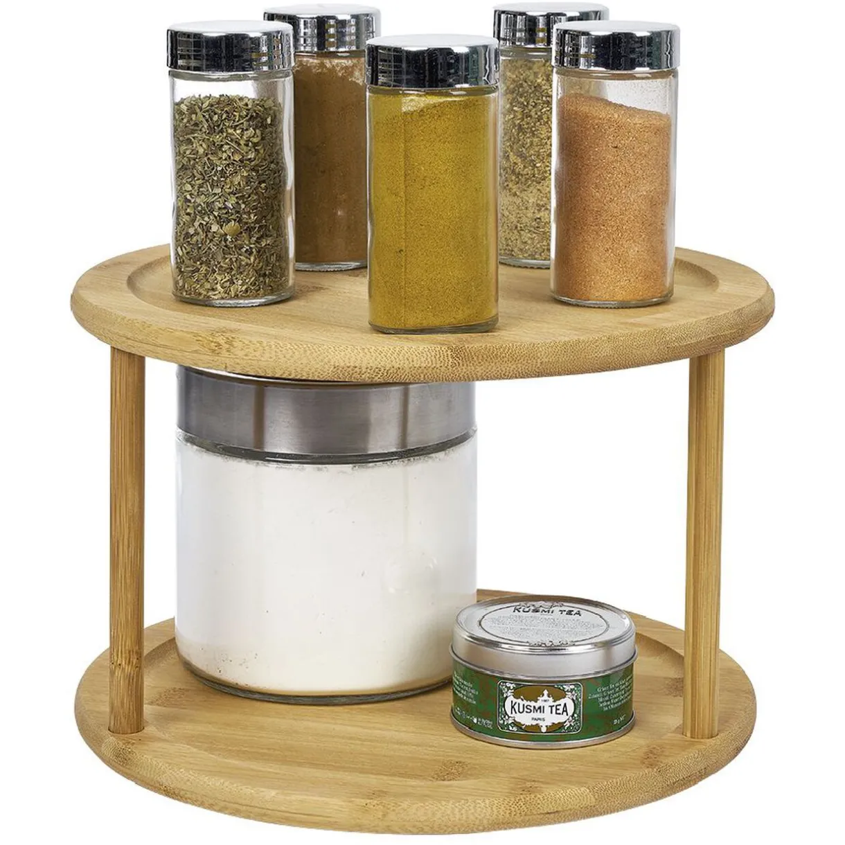 Etagère de cuisine ronde rotative 2 niveaux^Gifi Outlet