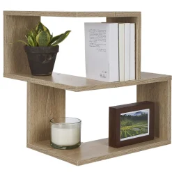 Rangement|Gifi Etagère double spécial angle couleur chêne