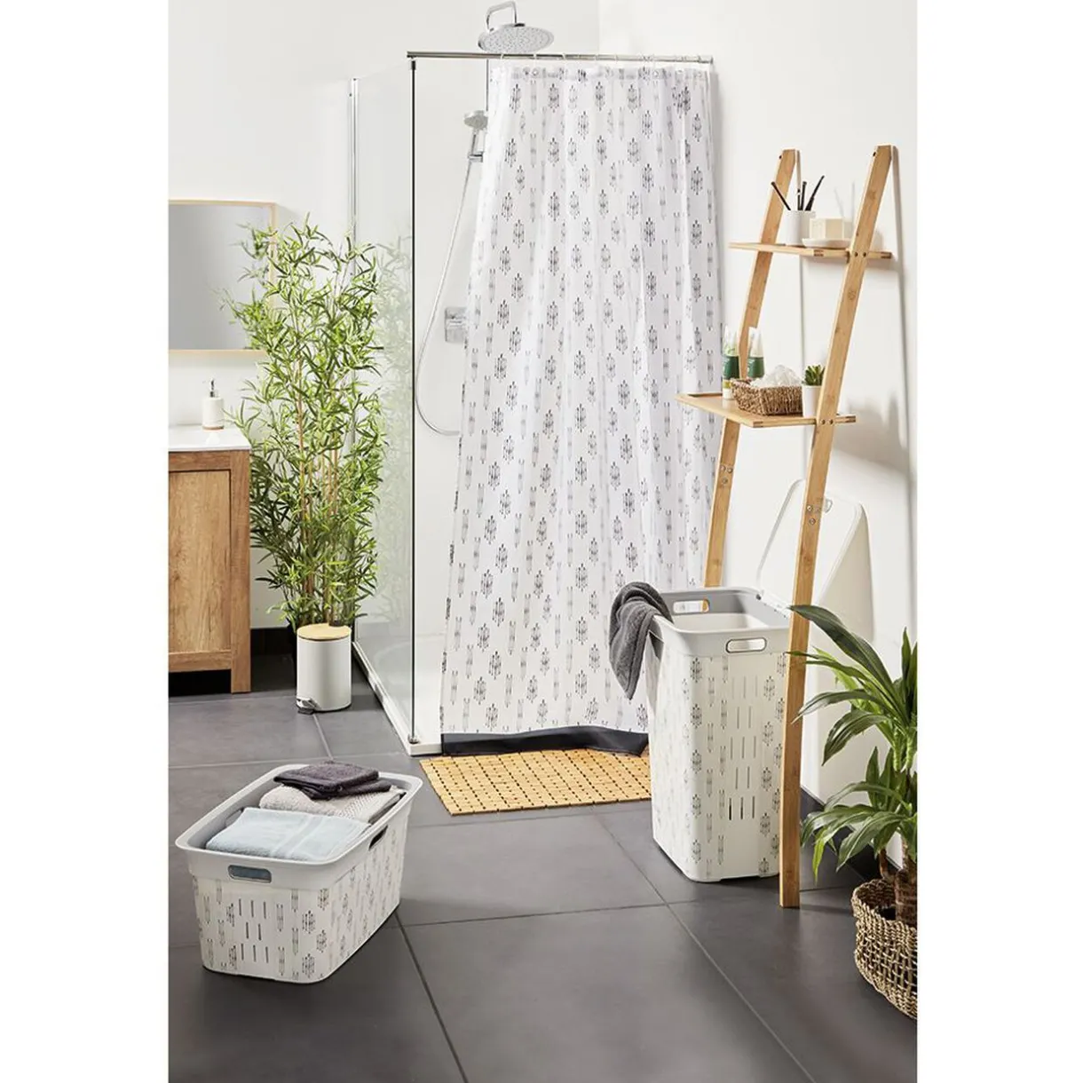 Outlet Gifi Etagère haute pour WC en bambou