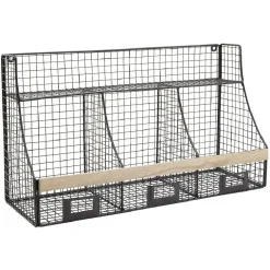 Rangement|Gifi Etagère mural 3 casiers métal noir et naturel