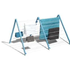 Entretien Du Linge|Gifi Etendoir à linge baignoire extensible bleu