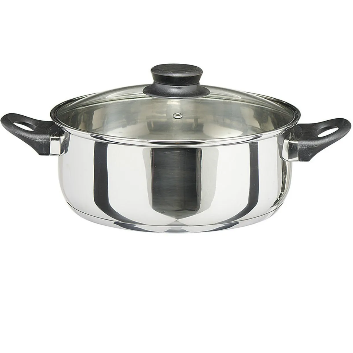 Faitout anti adhésif inox couvercle en verre^Gifi Hot