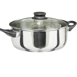 Faitout anti adhésif inox couvercle en verre^Gifi Hot