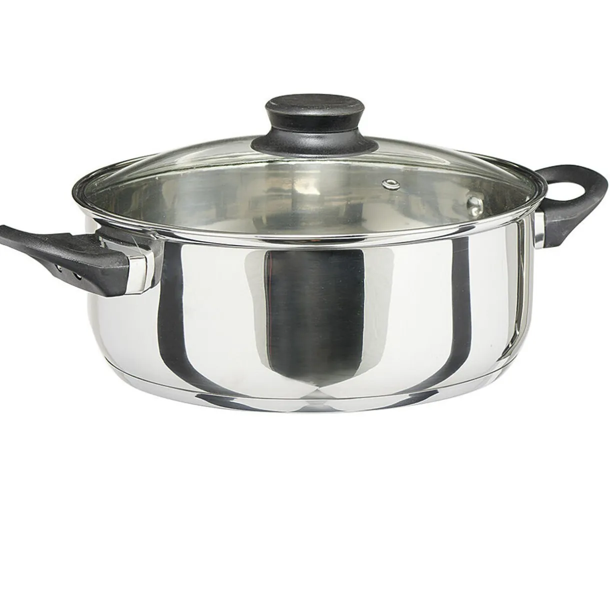 Faitout anti adhésif inox couvercle en verre^Gifi Hot