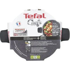 Faitout Tefal aluminium effet pierre avec couvercle verre Ø 24 cm^Gifi