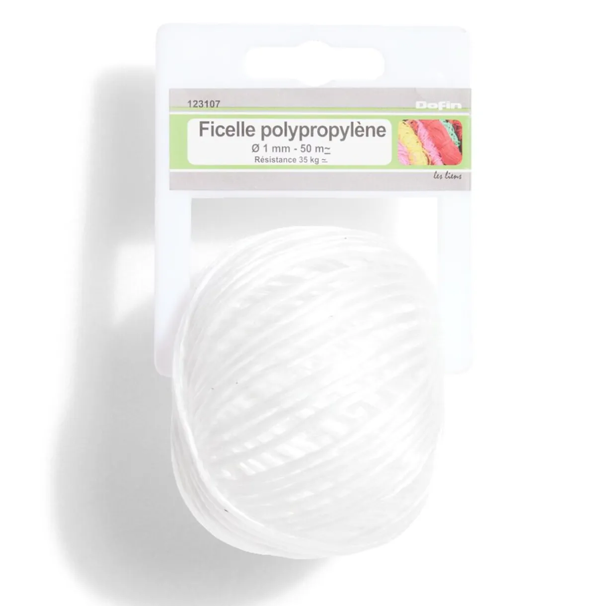 New Gifi Ficelle en polypropylène blanc Ø1 mm - L.50 m
