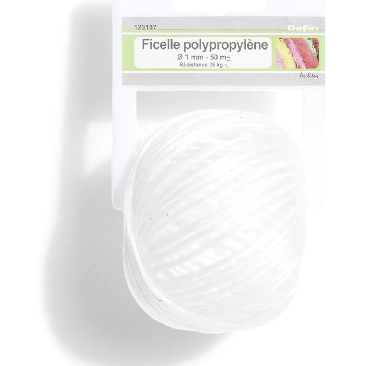 New Gifi Ficelle en polypropylène blanc Ø1 mm - L.50 m