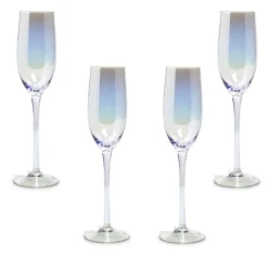 Flûte à champagne irisé collection Noël givré x4^Gifi Discount