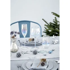 Flûte à champagne irisé collection Noël givré x4^Gifi Discount