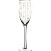 Flûte à champagne transparent motif pois et rayure cuivre^Gifi Discount