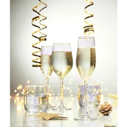 Flûte en verre Kira dorée 17cL x4^Gifi Sale